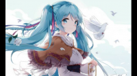 有没有初音未来这样的一张壁纸：里面有鲤鱼然后初音穿着和服，只有上身，横过来的